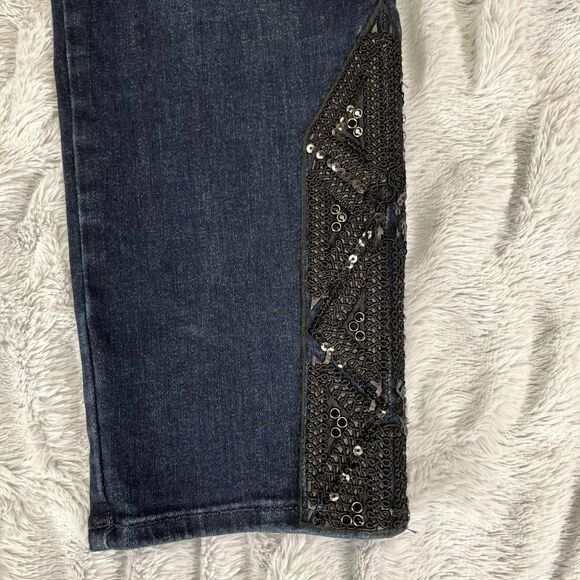 Chicos Jeans Womens 6R Jegging Ankle Pull-On Dark Wash Embellished Stretch Denim - Picture 7 of 10